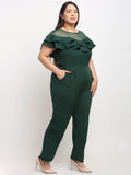 Flambeur Women's Plus Size Crepe Solid Jumpsuits