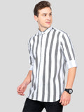 Paul Street Lycra Blend Stripes Full Sleeves Slim Fit Mens Casual Shirt