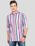 Paul Street Lycra Blend Stripes Full Sleeves Slim Fit Mens Casual Shirt